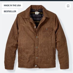 Flint and Tinder Flannel-Lined Waxed Trucker Jacket